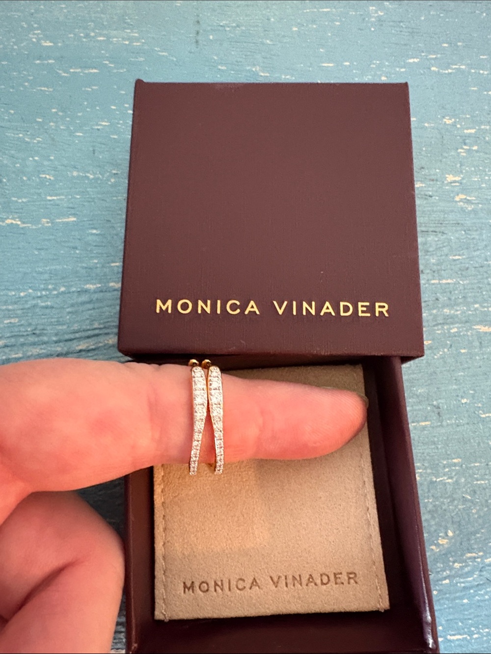 Monica Vinader Riva Pave’ Medium Hoops - Picture 5 of 11
